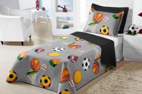 Cobre leito Dupla Face em Poliéster Futebol com 2 peças