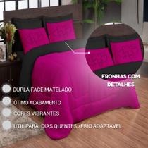 Cobre Leito Edredom 5pcs Casal Queen Ternura Coracao Dupla Face Fronhas Estampadas