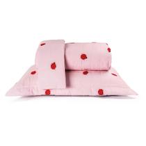 Cobre Leito Essencia Dupla Face Estampado Percal 180 Fios Borboleta Joaninha Dorama