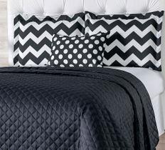 Cobre leito estampa chevron casal - 06 peças Cobre leito estampa chevron casal - 06 peças