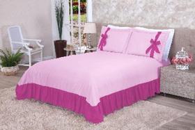 Cobre Leito Helo Casal 03 Peças S/Matelado Rosa/Pink