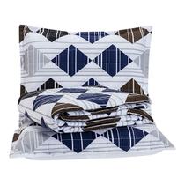 Cobre Leito Holanda Percal Algodão Dupla Face Casal Padrão 3 Peças