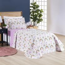 Cobre Leito INFANTIL 2 peças matelado estampado dupla face -