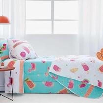 Cobre Leito Infantil Feminino Estampado - Andreza Summer