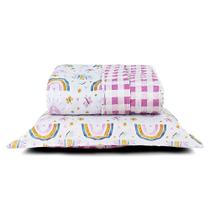 Cobre Leito Kidsteem Solteiro Micropercal Rainbow 2 Peças - 100% Poliéster