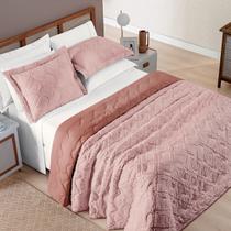 Cobre Leito King 300 Fios Resistente e Macio Aveline 03 Peças Rosê Cobre Leito King 300 Fios Resistente e Macio Aveline 03 Peças Rosê