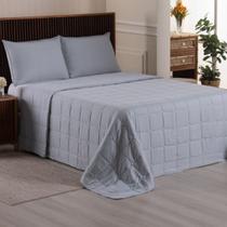 Cobre Leito King 400 Fios Dupla Face Matelado 03 Peças Speciale Cinza