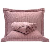 Cobre Leito King Analu Micropercal 300 Fios Dupla Face Texturizado 3 Peças - Malva - 100% Poliéster Cobre Leito King Analu Micropercal 300 Fios Dupla Face Texturizado 3 Peças - Malva - 100% Poliéster
