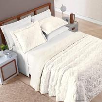 Cobre Leito King Aveline Micropercal 300 Fios 3 Peças Off White