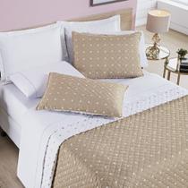 Cobre Leito King Balls Micropercal 200fios 3pç 100% Poliéster - Cáqui