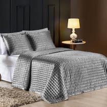 Cobre Leito King Bright Cetim Charmousse 3 Peças - Prata Cobre Leito King Bright Cetim Charmousse 3 Peças - Prata