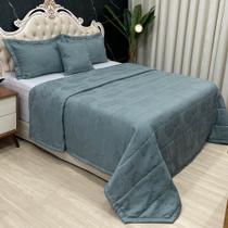 Cobre Leito King Caprice Dupla Face Jacquard 5 Peças - Alecrim