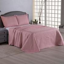 Cobre Leito King Colcha 03 Pçs Dupla Face Liso Matelado Petchowork Liso