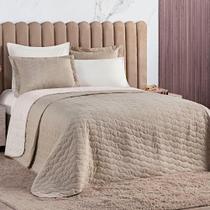 Cobre Leito King Dallas Micropercal 200 Fios Dupla Face 3 Peças - Bege