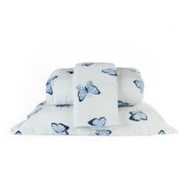 Cobre Leito King Essencialle Estampado 150 Fios 3 Peças - Borboletas Azuis Cobre Leito King Essencialle Estampado 150 Fios 3 Peças - Borboletas Azuis