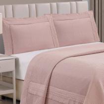 Cobre Leito King Majestic Bordado Inglês Micropercal 300 Fios Toque de Algodão 3 Peças - Malva - 100% Poliéster Cobre Leito King Majestic Bordado Inglês Micropercal 300 Fios Toque de Algodão 3 Peças - Malva - 100% Poliéster