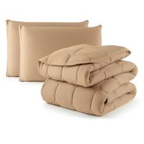 Cobre Leito King Malha 100% Algodão 03 Pçs Dupla Face Fio Penteado Matelado Luxo