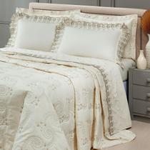 Cobre Leito King Mistral Bordado 100%Algodão 200 Fios