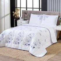 Cobre Leito King Percal 100% Algodão Dupla Face 03 Peças London