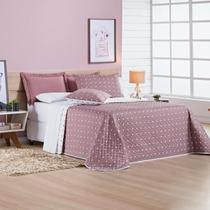 Cobre Leito King Petit Poá 200 Fios Toque Macio 03 Peças