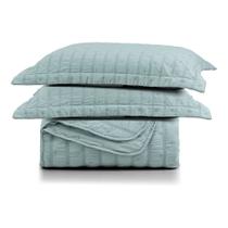 Cobre Leito King Plissê Seersucker e Matelado Ultrassônico 03 Peças 100% Poliéster - Verde Essencial Cobre Leito King Plissê Seersucker e Matelado Ultrassônico 03 Peças 100% Poliéster - Verde Essencial