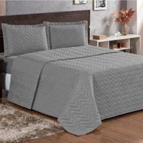 Cobre Leito King Pratic Lisa 3 Peças - Cinza Cobre Leito King Pratic Lisa 3 Peças - Cinza