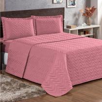 Cobre Leito King Pratic Lisa 3 Peças - Rose