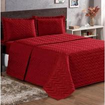 Cobre Leito King Pratic Lisa 3 Peças - Vermelho