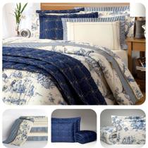 Cobre Leito King Size 03 Peças 300 Fios Bordado Porcelana Cobre Leito King Size 03 Peças 300 Fios Bordado Porcelana