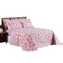 Cobre Leito King Spring Micropercal 100% Poliéster - Flora