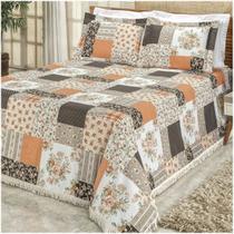 Cobre Leito La Bella Colcha Casal Padrão Laranja com 3 Peças Cobre Leito La Bella Colcha Casal Padrão Laranja com 3 Peças