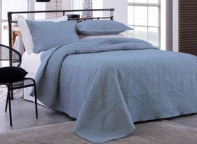 Cobre Leito Liso Colcha Queen Matelada Rozac Provence Azul