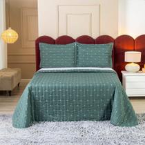 Cobre Leito Lótus Queen 3 Peças Matelado Verde