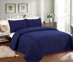 Cobre Leito Luxo Para Cama de Casal + Kit 2 Portas Travesseiros
