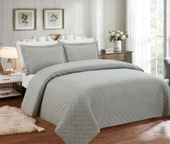 Cobre Leito Luxo Para Cama de Casal + Kit 2 Portas Travesseiros