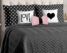 Cobre leito maria cama queen 8 peças com itens decorativos