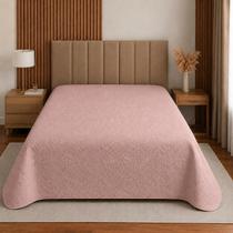 Cobre Leito Matelado Slim Casal Leve e Prático Colcha Roupa de Cama Box Avulso COR:ROSÊ