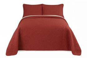 Cobre Leito Matelado Ultrassônico 3 Pcs Face Única Casal Cor:VermelhoTamanho:Casal