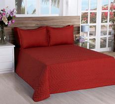 Cobre Leito Matelassado Classic Queen 03 Pçs Vermelho F101