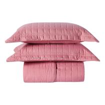 Cobre Leito Matelassê Percal 300 fios Basic Casal Padrão 03 Peças 100% Poliéster - Rosê