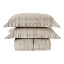 Cobre Leito Matelassê Percal 300 Fios Basic King 03 Peças 100% Poliéster - Bege Cobre Leito Matelassê Percal 300 Fios Basic King 03 Peças 100% Poliéster - Bege