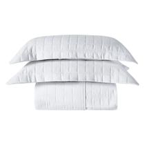 Cobre Leito Matelassê Percal 300 fios Basic Queen 03 Peças 100% Poliéster - Branco