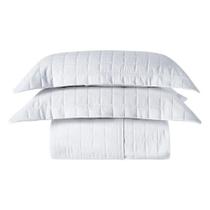 Cobre Leito Matelassê Percal 300 Fios Basic Queen 03 Peças 100% Poliéster - Branco
