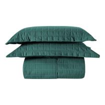 Cobre Leito Matelassê Percal 300 Fios Basic Queen 03 Peças 100% Poliéster - Verde