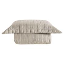 Cobre Leito Matelassê Percal 300 Fios Basic Solteiro 02 Peças 100% Poliéster - Bege