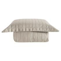 Cobre Leito Matelassê Percal 300 fios Basic Solteiro 02 Peças 100% Poliéster - Bege