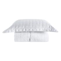 Cobre Leito Matelassê Percal 300 fios Basic Solteiro 02 Peças 100% Poliéster - Branco