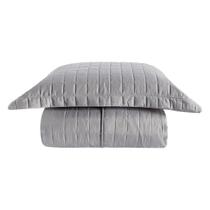 Cobre Leito Matelassê Percal 300 fios Basic Solteiro 02 Peças 100% Poliéster - Cinza