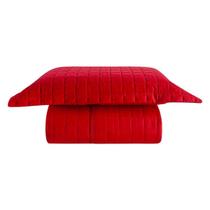 Cobre Leito Matelassê Percal 300 fios Basic Solteiro 02 Peças 100% Poliéster - Vermelho