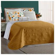 Cobre Leito Montenegro King Dupla Face 4 Peças - Mostarda